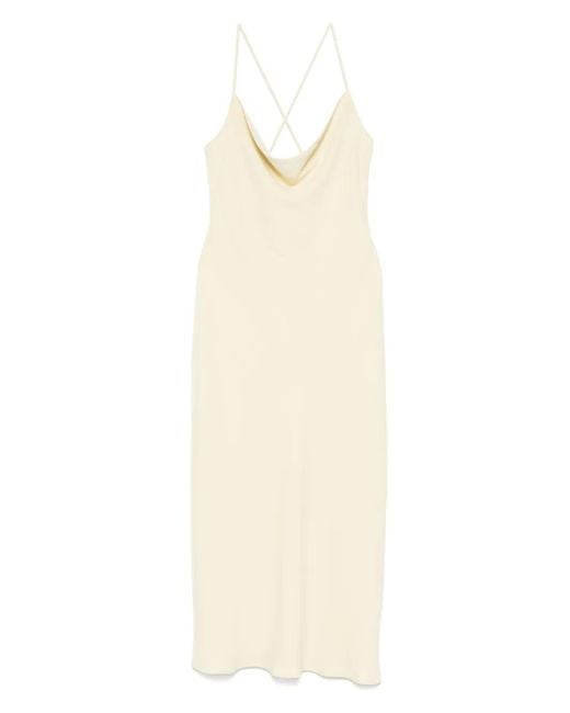 Vestido midi drapeado Calvin Klein de color White
