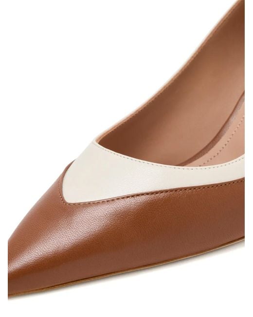Malone Souliers Brown Emmanuelle Pointed Toe Contrast Pumps