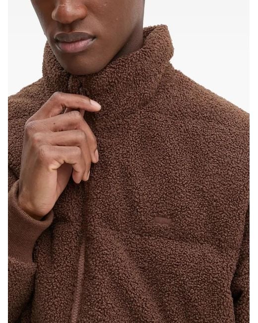 Levi's Brown Zip Sherpa Jacket for men