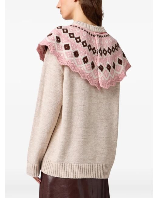 MSGM Pink Langärmeliger Pullover