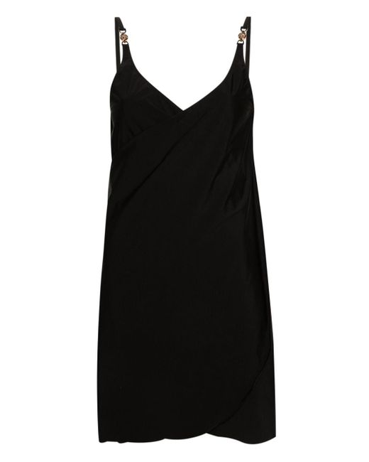 Versace Black Gewickeltes Kleid mit Medusa-Schild