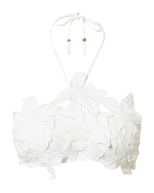 Twinset White Bikinioberteil Mit Blumenapplikation