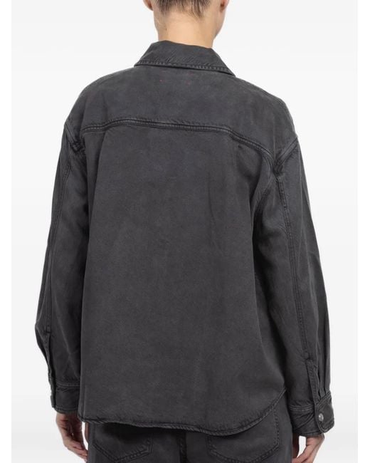 Xirena Gray Collared Buttoned Top