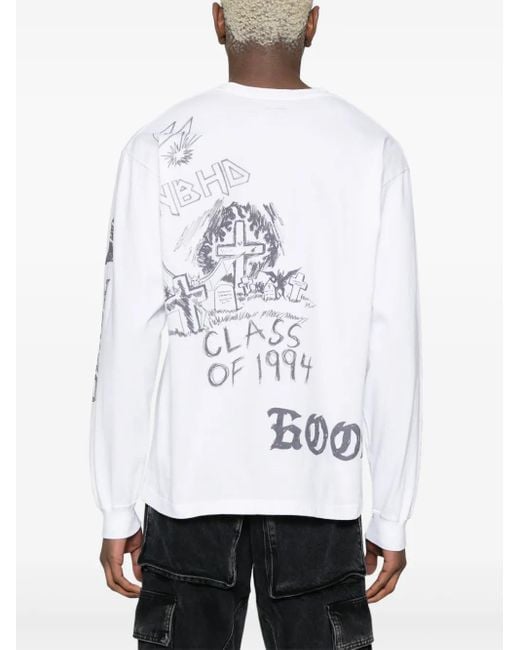 T-Shirt A Maniche Lunghe di Neighborhood in White da Uomo
