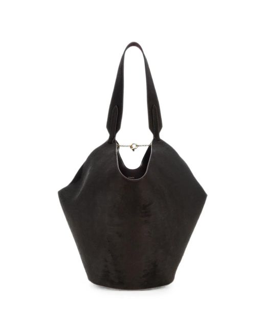 Khaite Black Small Lotus Sculptural Tote Bag