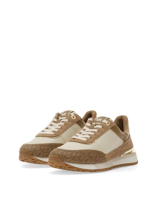 Michael Kors Brown Monogram-Print Sneakers