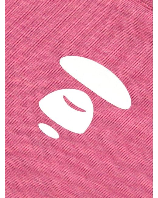 Aape By A Bathing Ape Pink Logo-Print Cotton T-Shirt for men