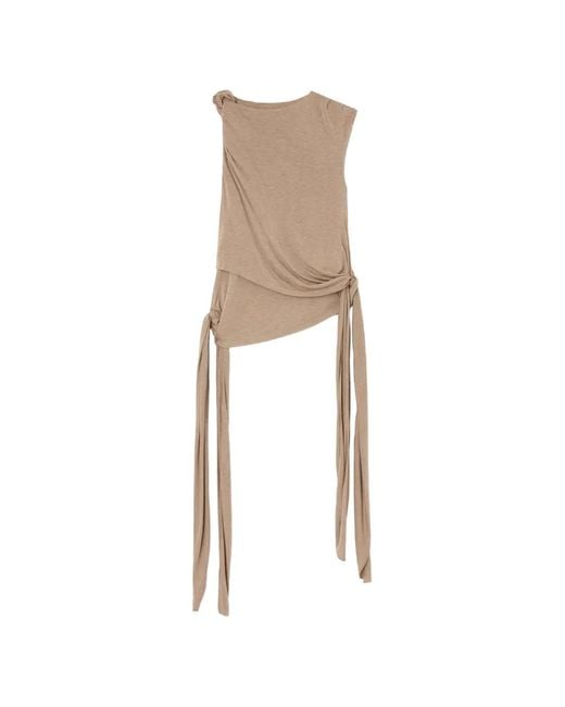 Ganni White Knot Detail Sleeveless Top