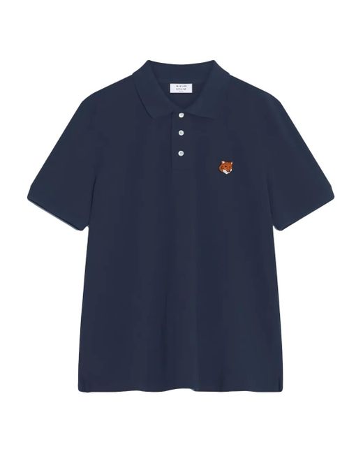 Maison Kitsuné Poloshirt mit Logo-Stickerei in Blue für Herren
