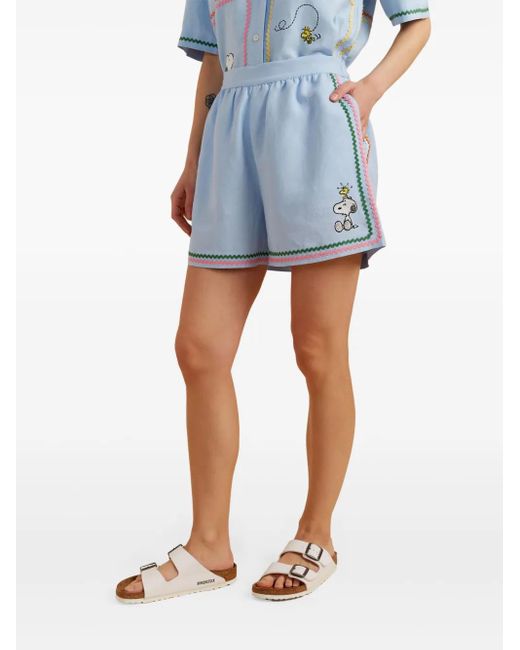 Chinti & Parker X Snoopy Peanuts 'vacation' ショートパンツ Blue