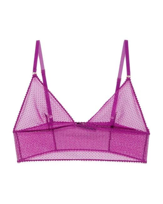Kiki de Montparnasse Purple Crochet Longline Bra