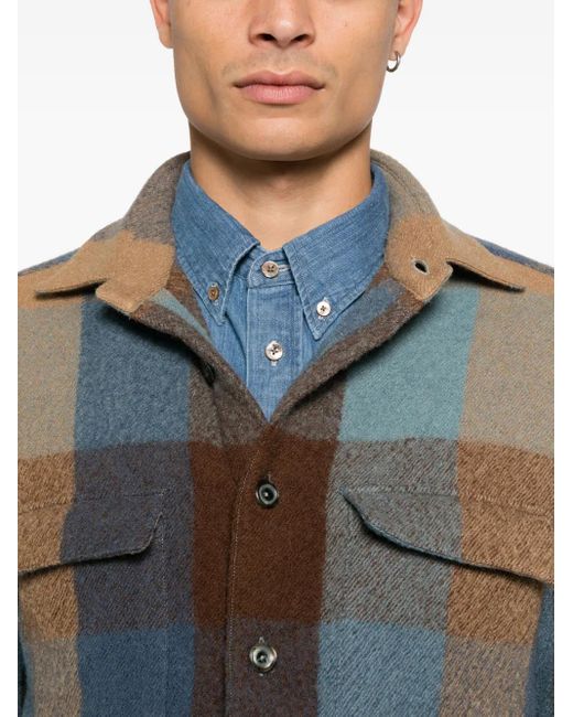Xacus Blue Check Pocket Jacket for men
