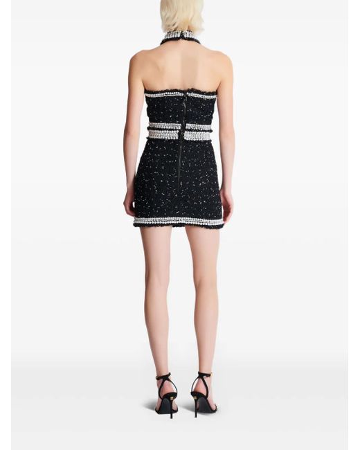 Balmain ホルターネック ツイードトップ Black