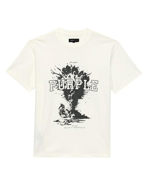 Purple Brand White Sky High Tee for men