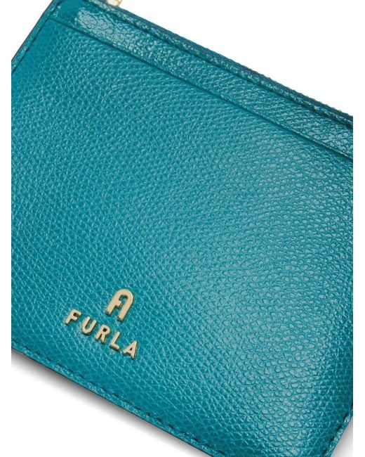 Furla Blue Medium Camelia Card Case