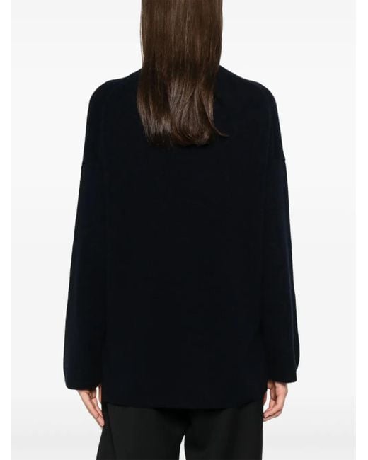 Allude Black Cashmere Crew-Neck Sweater
