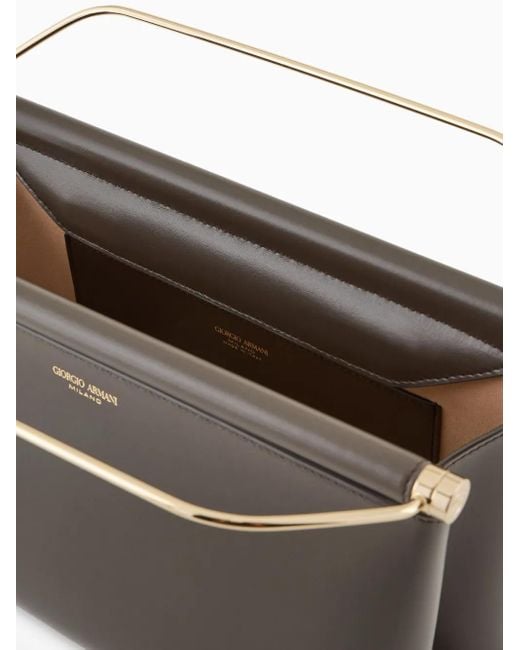 Giorgio Armani レザー トートバッグ Brown