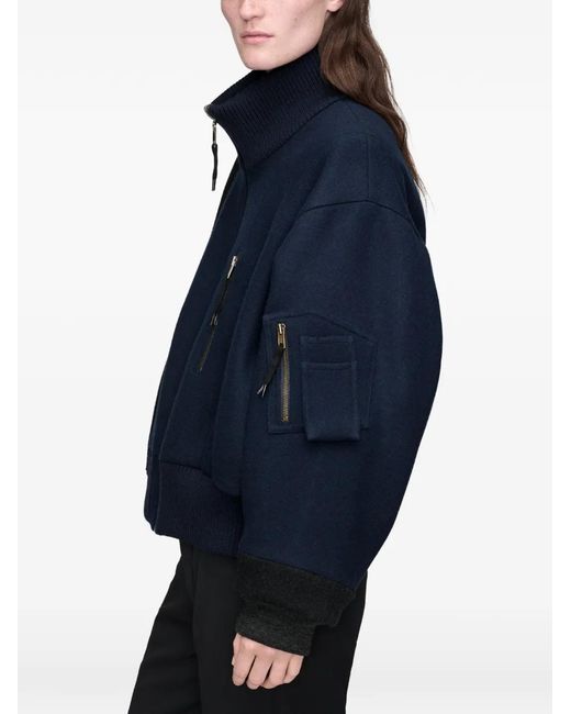 Maison Margiela Blue Spliced Bomber Jacket