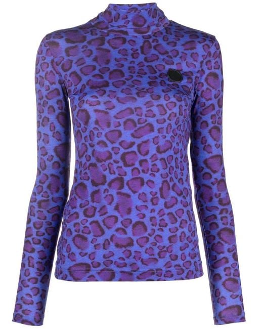 Viktor & Rolf Blue Logo-Patch Long-Sleeve T-Shirt