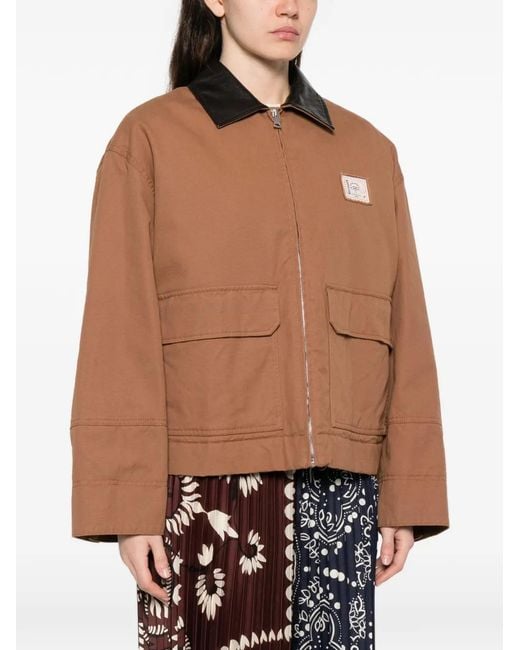 Weekend by Maxmara Brown Patch-Pocket Collared Coat