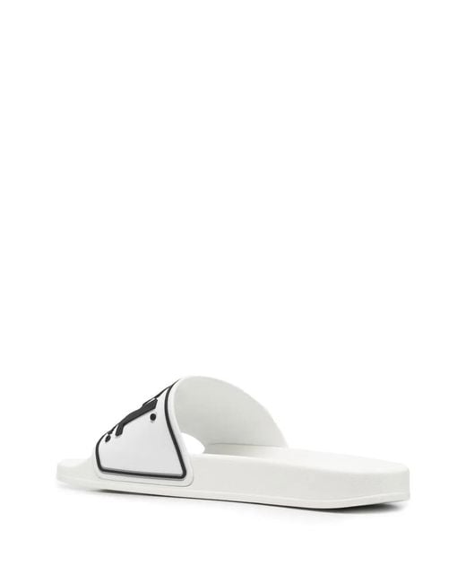 DIESEL White Sa-Mayemi Cc Logo-Embossed Slides