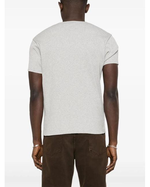 Fursac White Ribbed-Effect T-Shirt for men