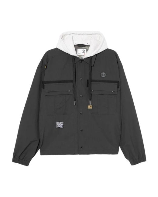 Aape By A Bathing Ape Black Logo-Patched Jacket for men