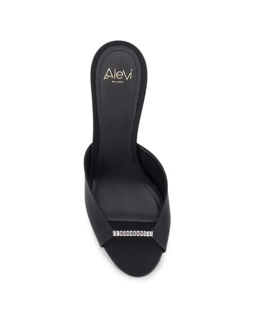 ALEVI Black Luana Rhinestone-Embellished Sandals