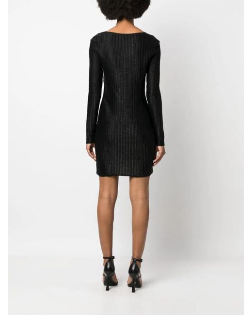 Tom Ford Black Minidress With Metallic Sweetheart Neckline