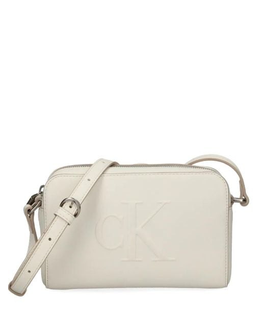 Calvin Klein Natural Embossed Logo Cross-Body Bag