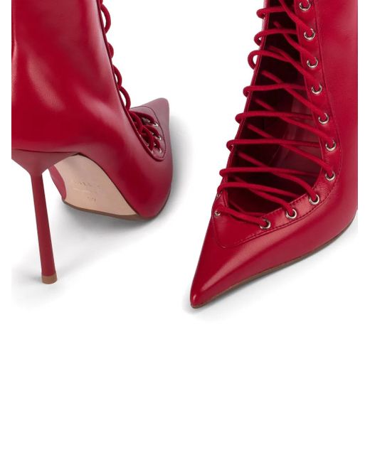 Le Silla Red Colette 120Mm Leather Ankle Boots