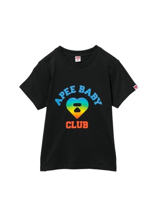 AAPE BY A BATHING AP Black Heart Logo Graphic T-Shirt