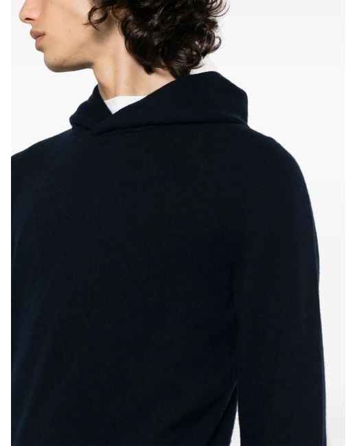 Fileria Blue Hooded Cashmere Jumper for men
