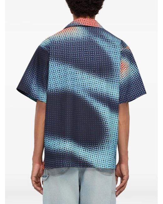 MSGM Blue Chemise À Poche Poitrine for men