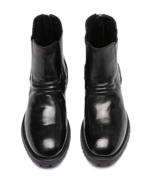 メンズ Officine Creative ジップ レザーブーツ Black