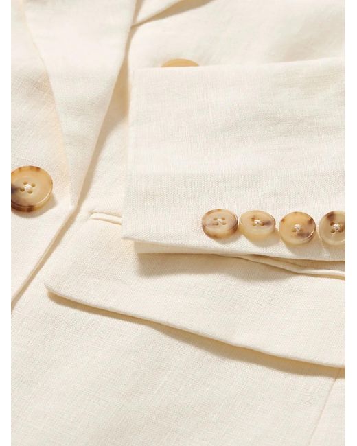 Brooks Brothers White Double-Breasted Blazer