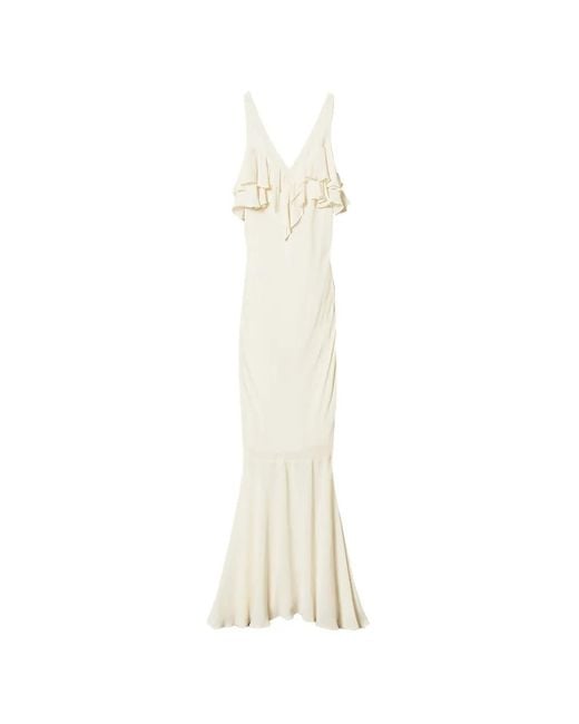 Twinset White Ruffled Maxi Dress