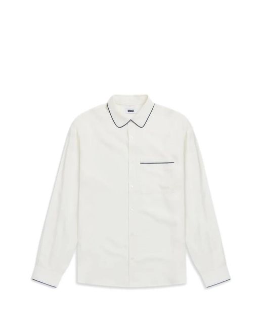 KROST White Piping-Detail Chest-Pocket Shirt for men