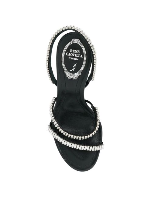 Rene Caovilla White 100Mm Crystal-Embellished Sandals