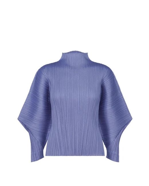 Pleats Please Issey Miyake Blue Skyline Pleated Shirt