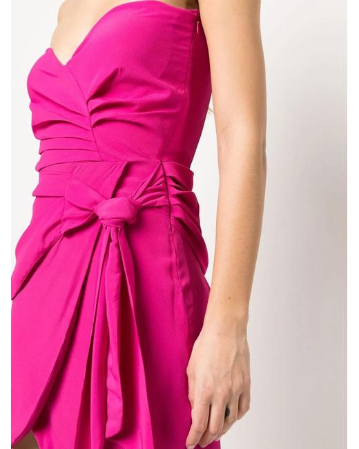 FEDERICA TOSI Pink Ruched Knotted Minidress