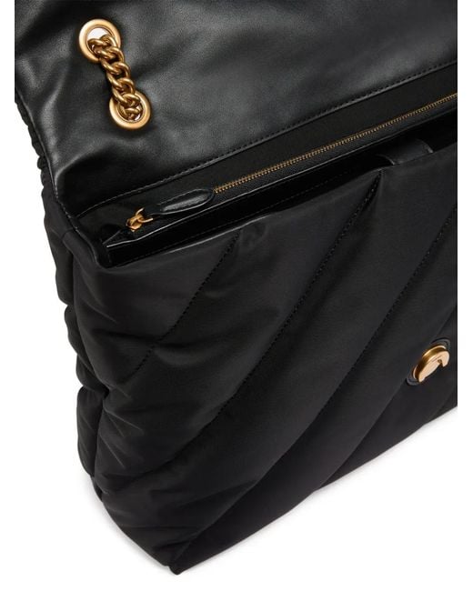 Pinko Black Extra Love Bag Puff Maxi Crossbody Bag