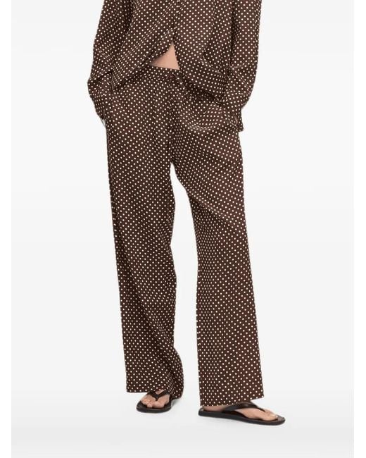 Matteau Brown Polka-Dot Drawstring Trousers