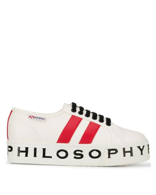 Philosophy Di Lorenzo Serafini Red X Superga Panelled Sneakers