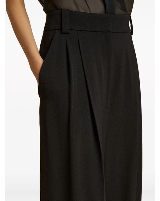 Khaite Black Simone Pleated Wide Trousers
