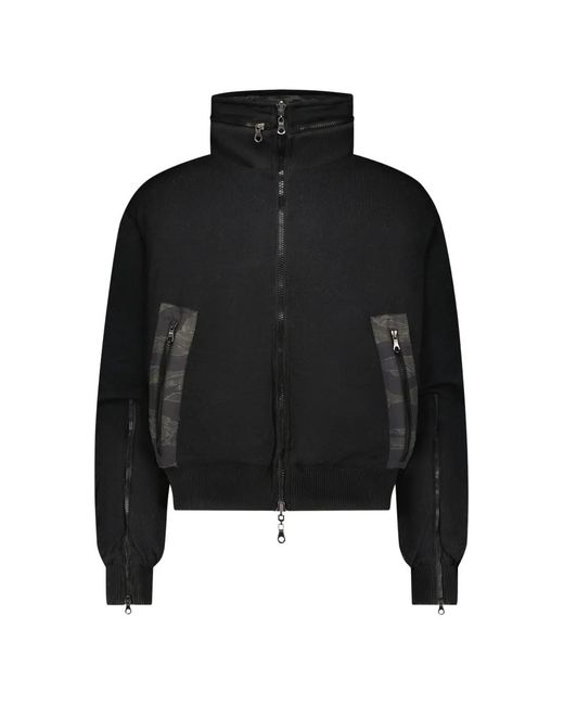 Mostly Heard Rarely Seen Black Reversible Camo Puffer Jacket for men