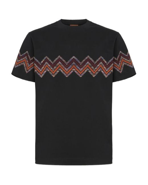 Camiseta con estampado en zigzag Missoni de hombre de color Black
