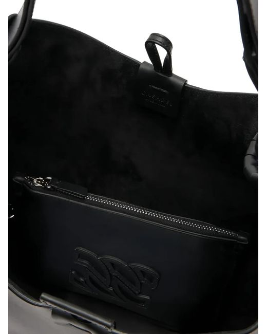 Casadei Black Vandome Knotted Leather Shoulder Bag
