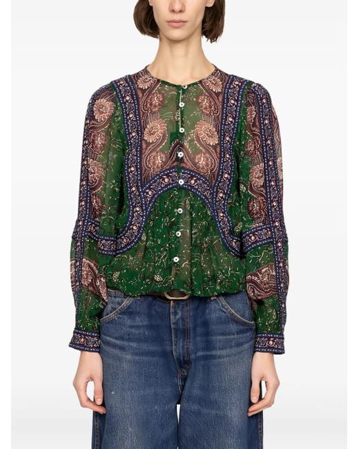 Sea Melba Blouse Met Lange Mouwen in het Green