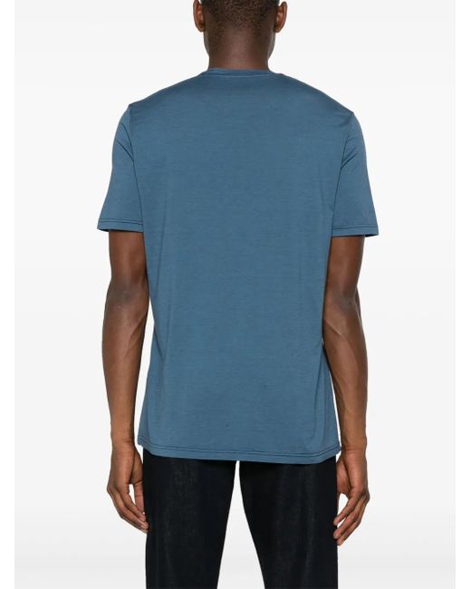 Kiton Blue Round-Neck T-Shirt for men